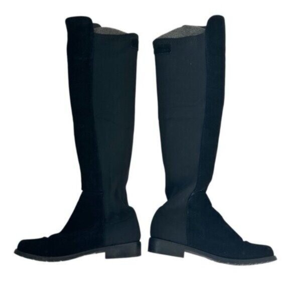 Stuart Weitzman 5050 Nappa Suede Leather Black Over The Knee Boots Size 7 - Picture 10 of 13